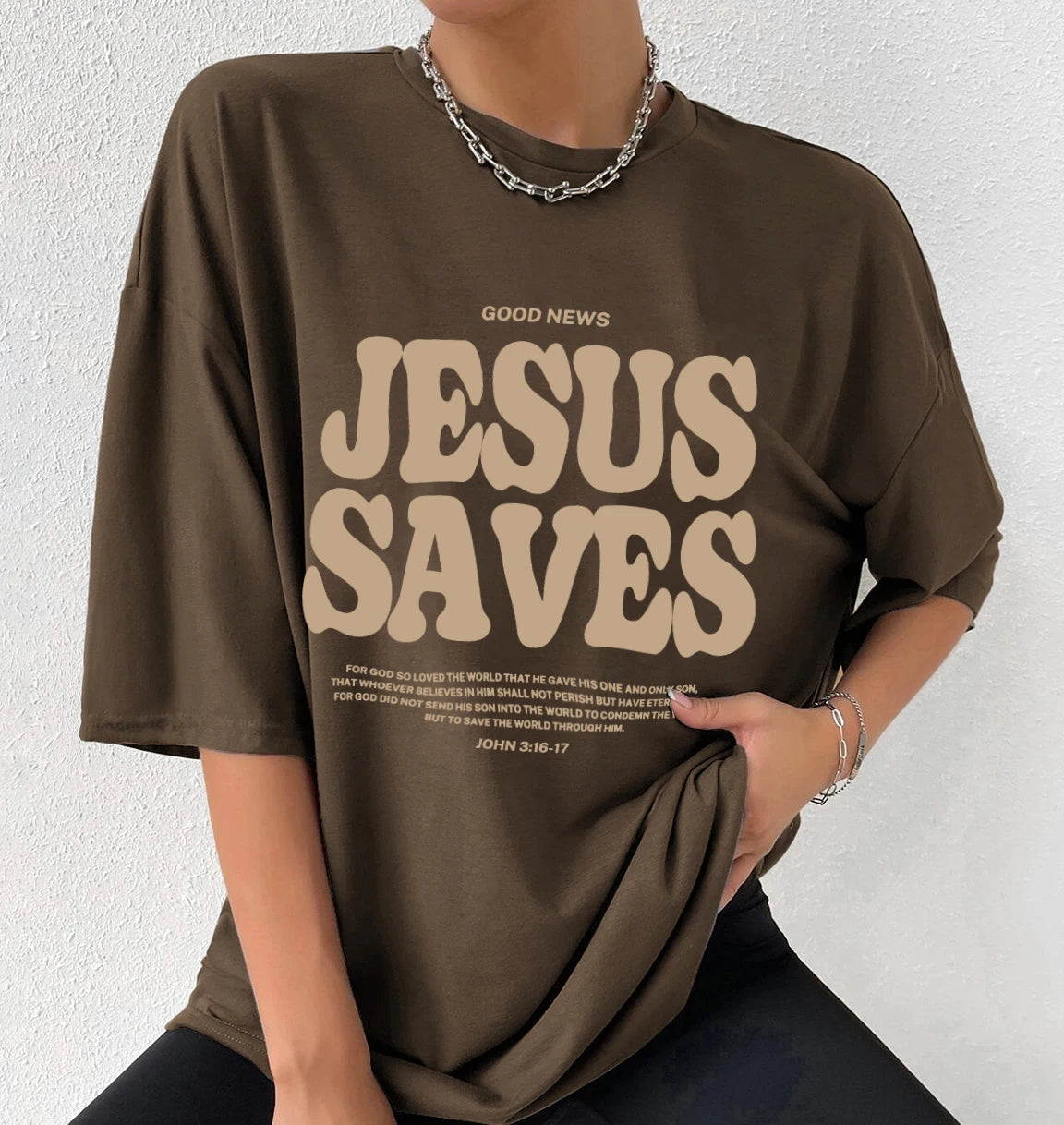Good News Jesus Saves Oversized T-Shirt UNISEX
