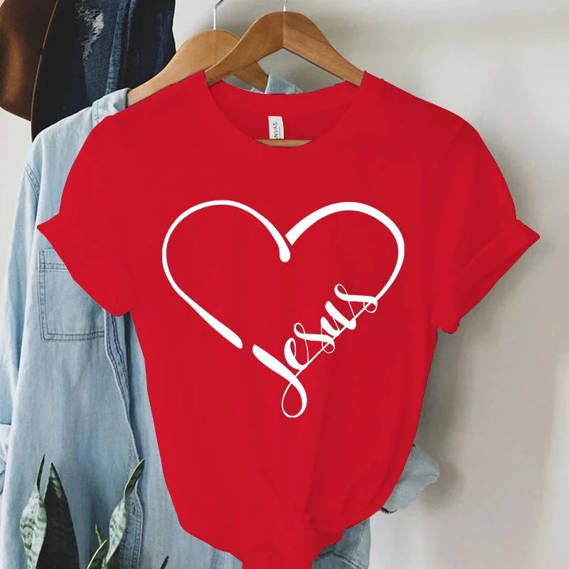 Jesus Heart T Shirts WOMEN