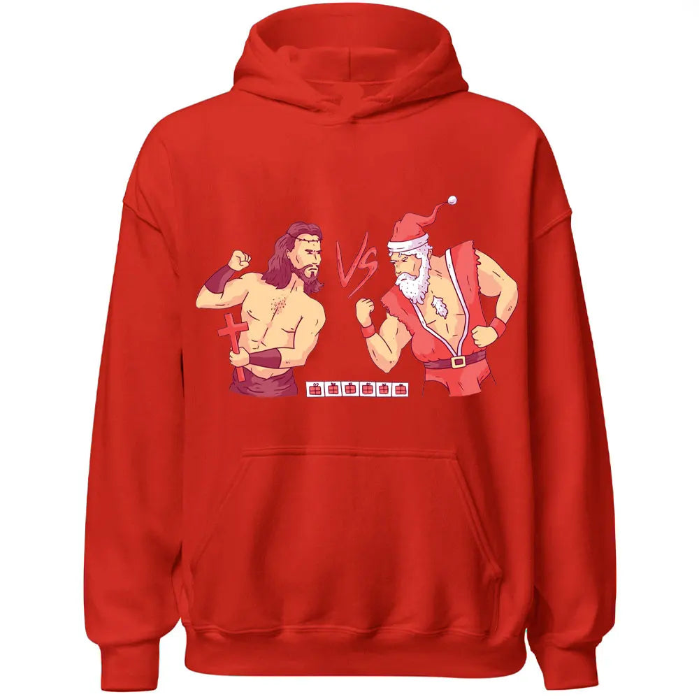 Christmas Jesus VS Christmas Santa Claus  Hoodie UNISEX