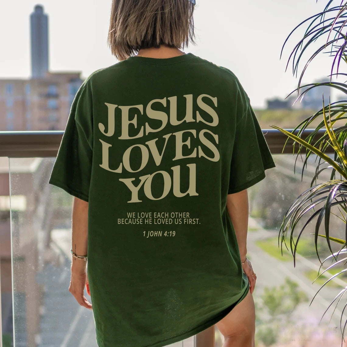 Jesus Loves You Christian Oversized T-Shirt UNISEX