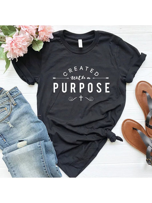 Created with A Purpose Short Sleeve T Shirt WOMEN