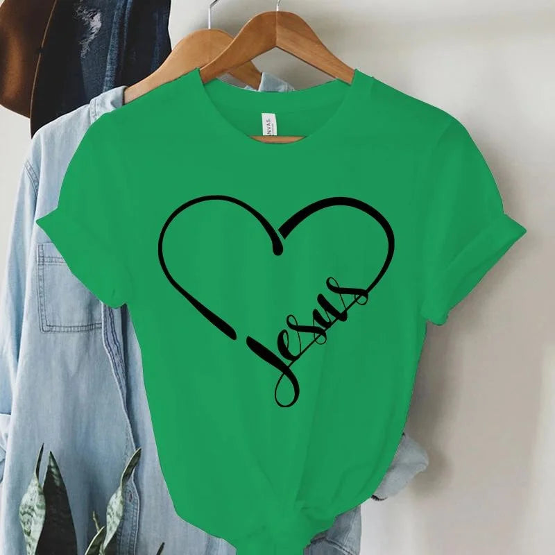 Jesus Heart T Shirts WOMEN