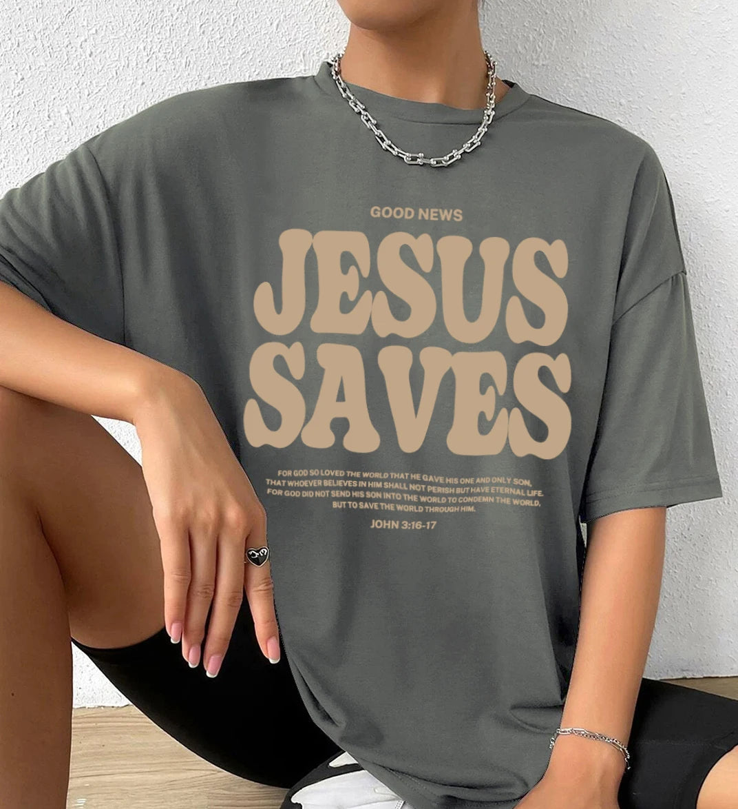 Good News Jesus Saves  Oversized T-Shirt UNISEX